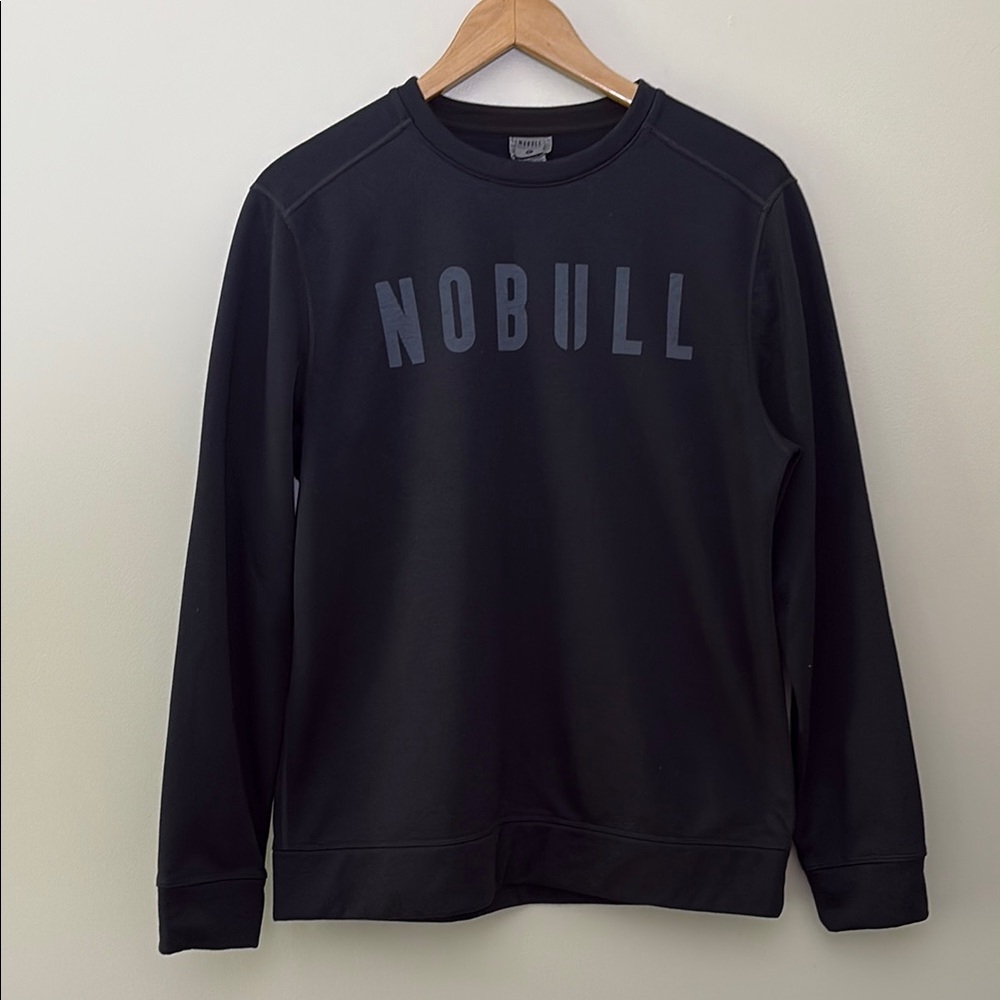 NOBULL Athletic Sweatshirt Mens Fleece Lined Long Sleeve Pullover Black Size L - Picture 2 of 10